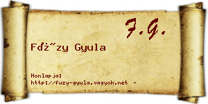 Füzy Gyula névjegykártya